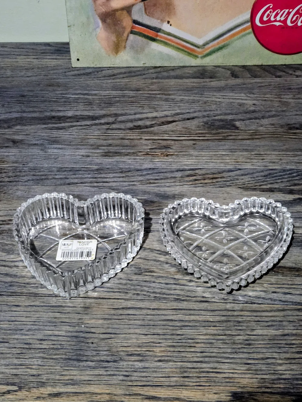 Vintage Mikasa Clear Cut Glass Heart Trinket Box